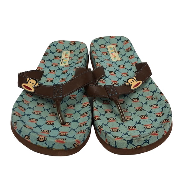 Paul Frank Sock Monkey Flip Flops size 7/8 - Picture 2 of 10